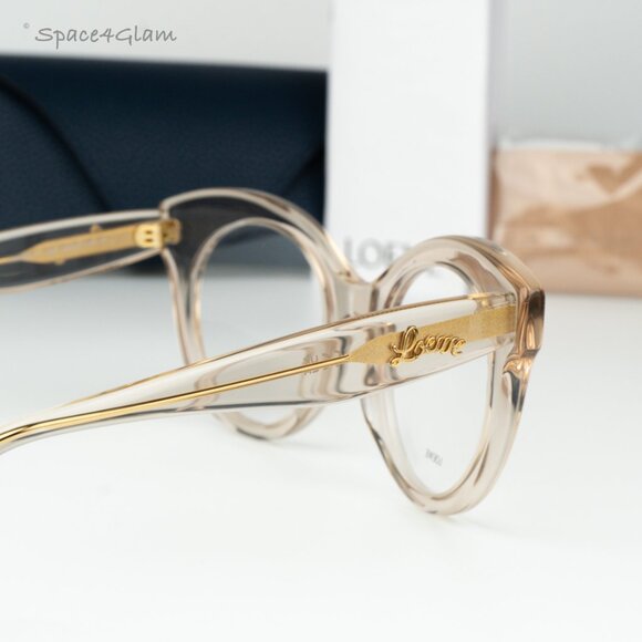 Loewe Women Eyeglasses Brown Demo Round LW50074I CURVY 057 NEW AUTHENTIC - Picture 5 of 8